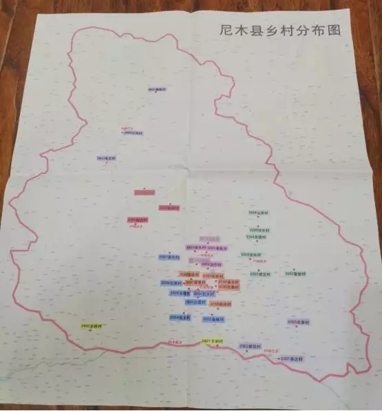 尼木县乡村分布图